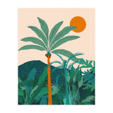 Palm Vibes, Tropical Vintage Botanical Nature, Illustration Mountains Landscape Adventure, Pastel Plants Wild Jungle Boho Forest (Print Only) thumbnail