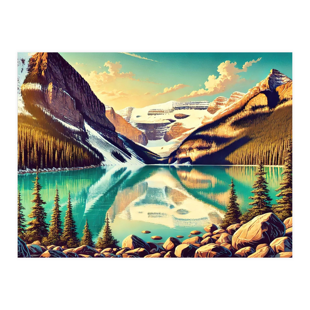 Vintage Lake Louise Banff Poster, Canada (Print Only)
