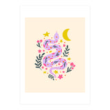 Lunar Snake  - lavander and cream (Print Only) thumbnail