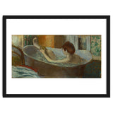 Woman in bath, sponging her leg. Pastel, 1883-84   19.7 x 41 cm. thumbnail