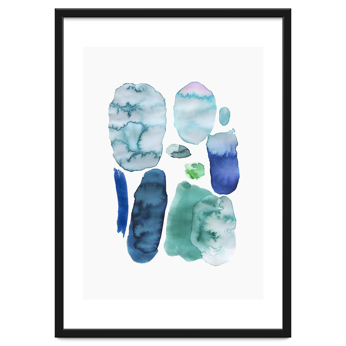Watercolor Aqua Abstract Spots II
