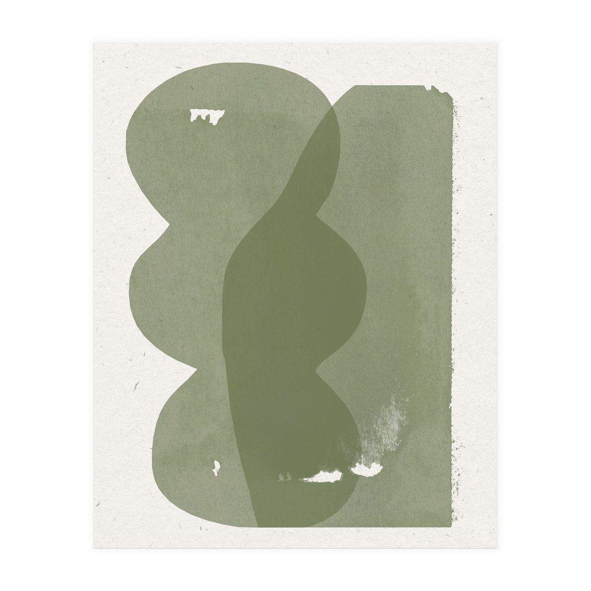 GREEN WATERCOLOR SHAPES NO.1  (Print Only)