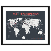 World Map of Alien First Contacts in Movies