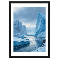 Majestic Arctic Icebergs and Glacial Valley
