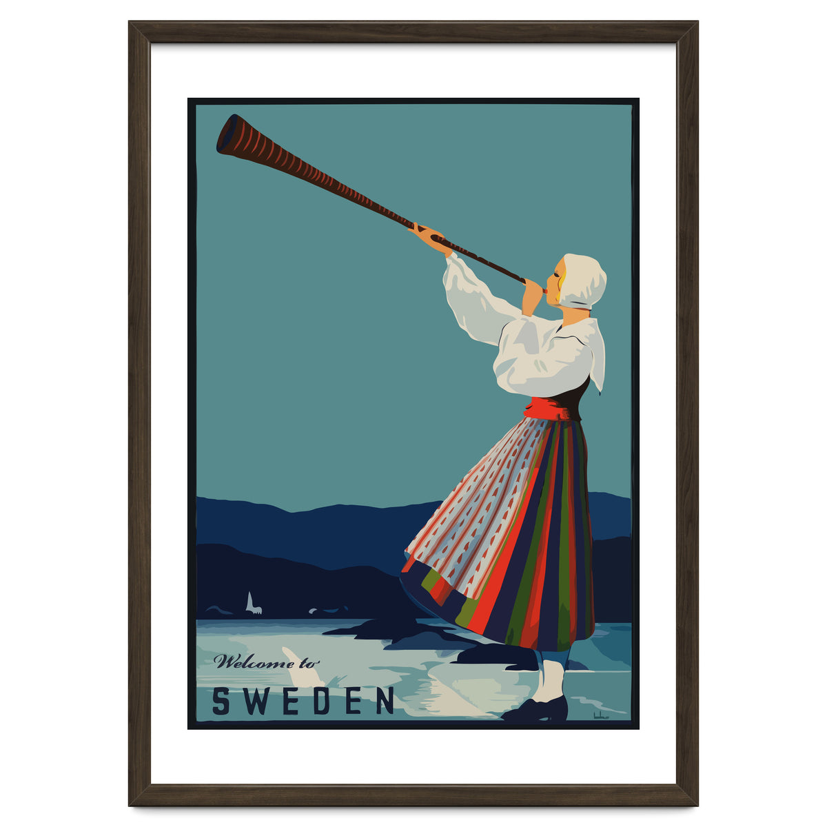 Sweden, Woman With Alp Horn