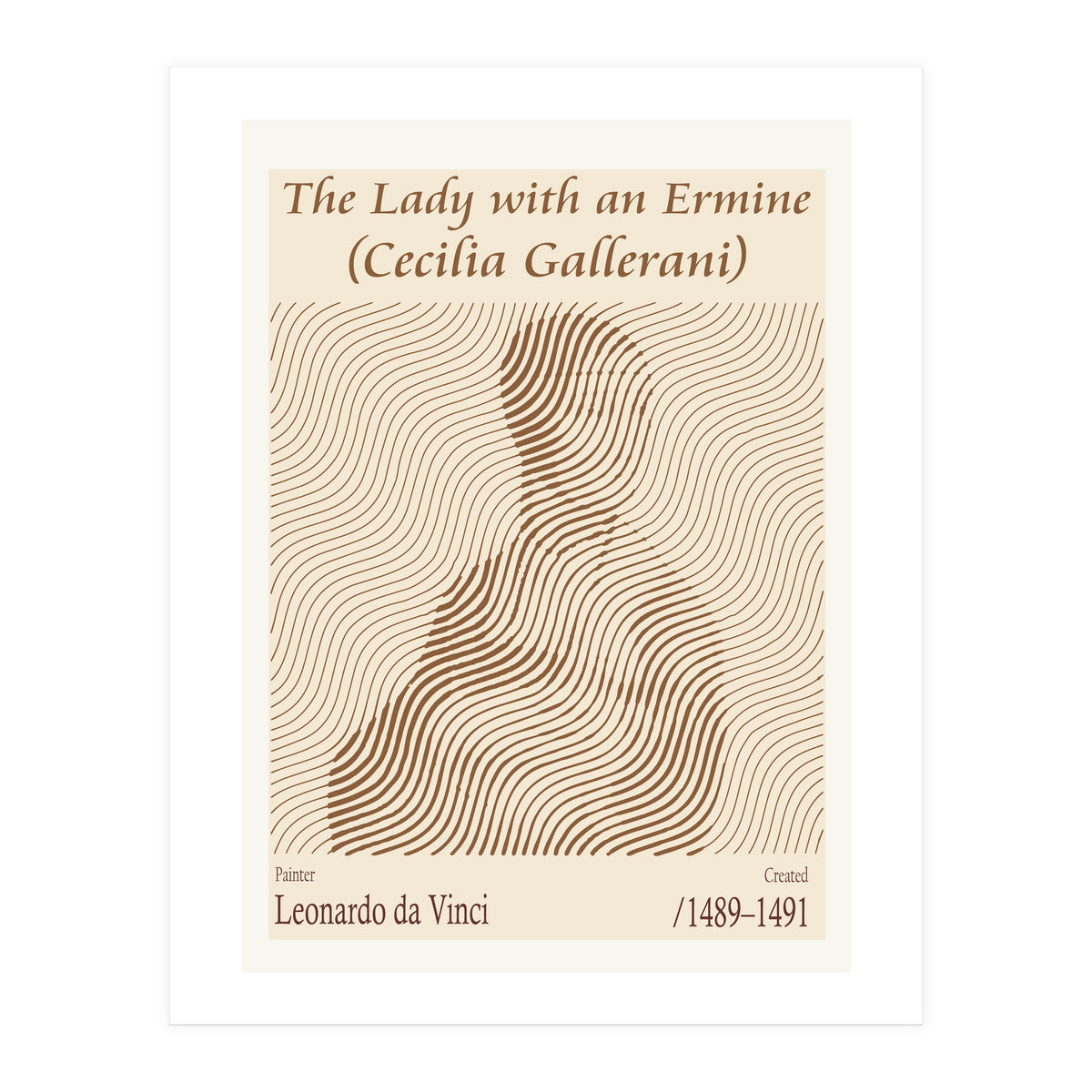 The Lady With An Ermine (cecilia Gallerani) – Leonardo Da Vinci (1489–1491) (Print Only)