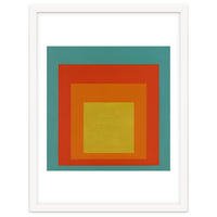 JOSEF ALBERS - HOMAGE TO THE SQUARE GREEN RED YELLOW ORANGE