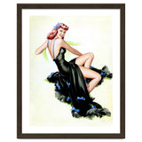 Pinup Girl Posing In Black Dress thumbnail
