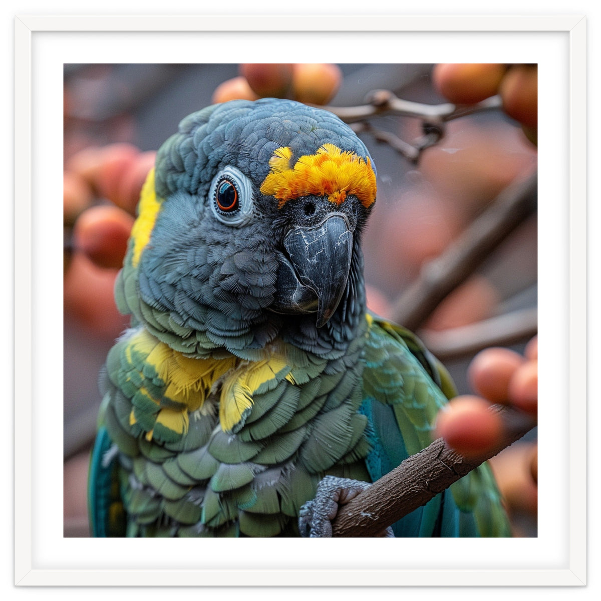 Yellow Headed Amazon Parrot Close Up Portrait