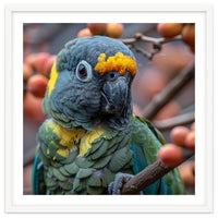 Yellow Headed Amazon Parrot Close Up Portrait