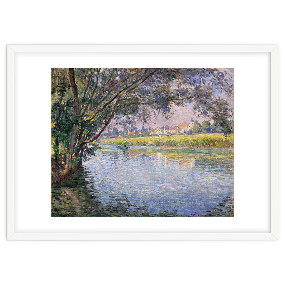 Henri Lebasque (Champigné, 1865-Le Cannet, 1937). Banks of the RIver Marne near Montévrain (ca. 1...