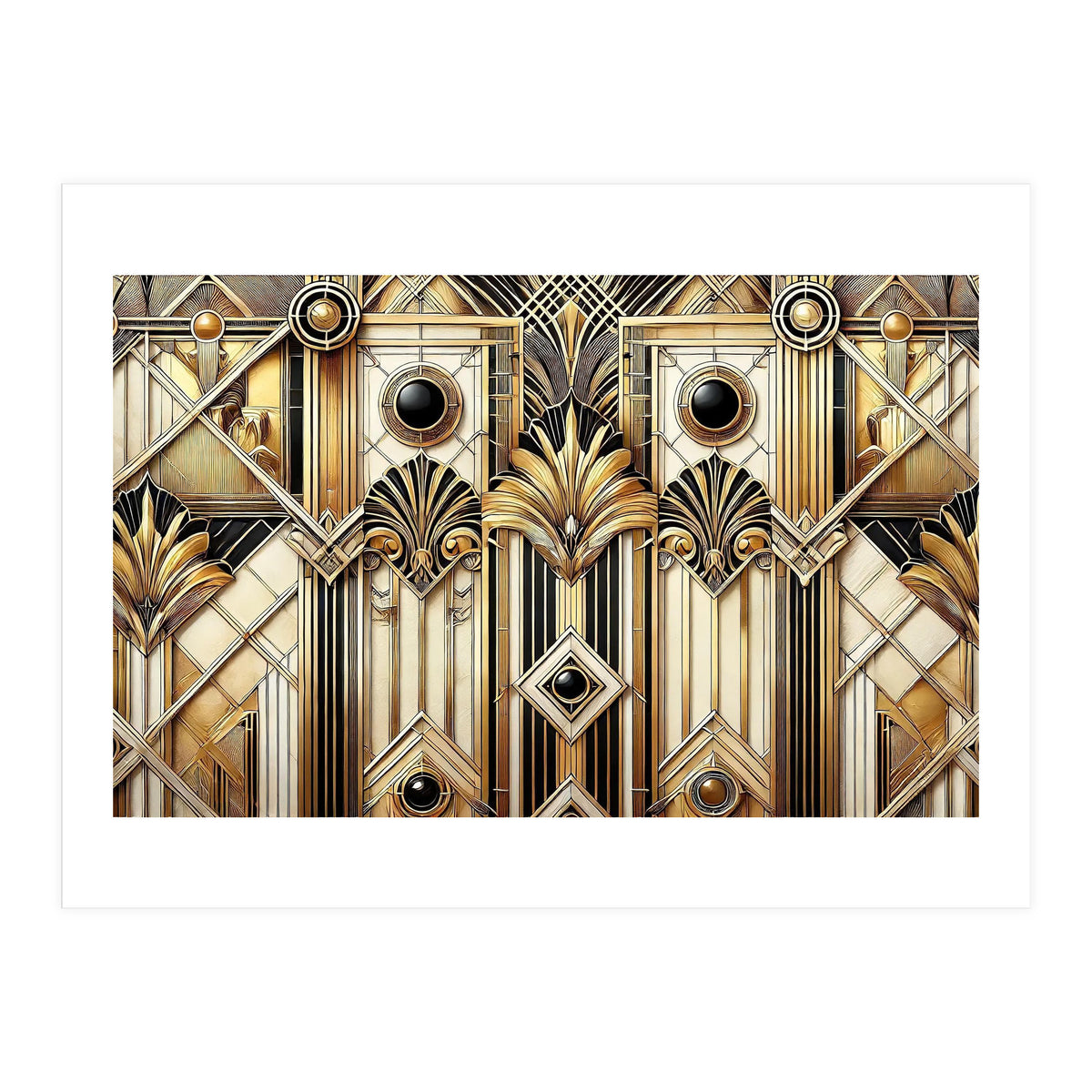 Art Deco Gold Geometric Pattern (Print Only)