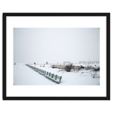 No people on a bench in the snowy winter thumbnail