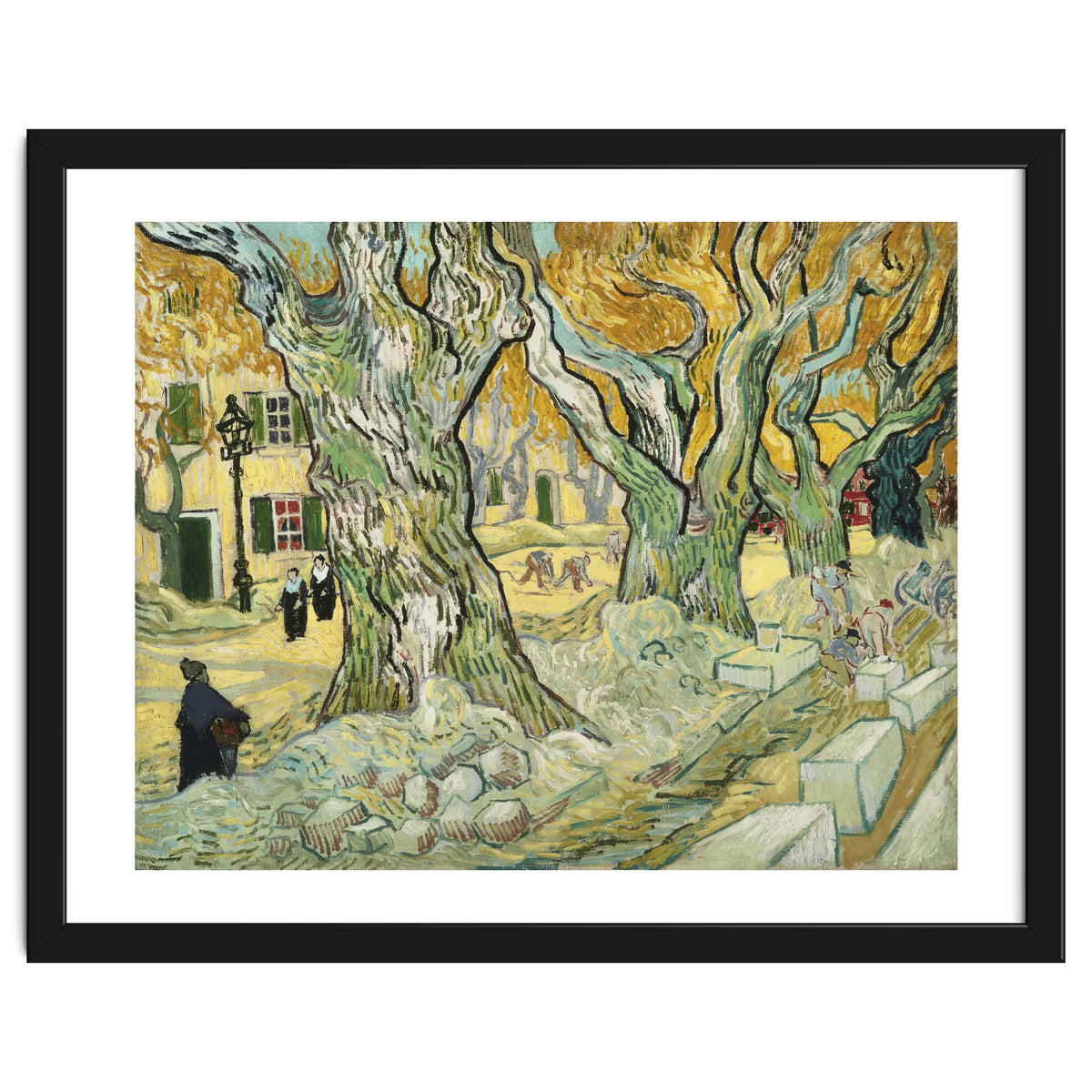 VINCENT VAN GOGH: The Road Menders. Date/Period: 1889. Painting. Oil on canvas.