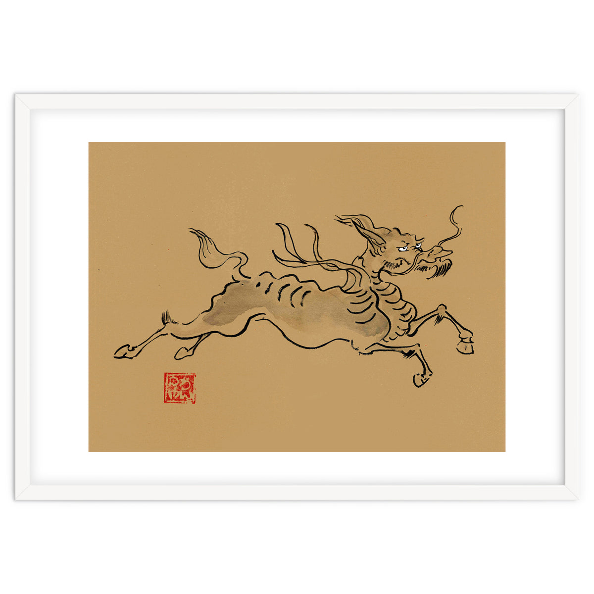 Kirin On Brown Paper