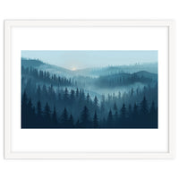 Misty Evergreen Forest: Moody Atmospheric Landscape