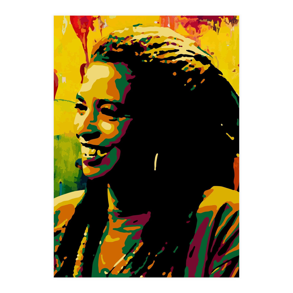 Angela Davis Colorful abstract Art (Print Only)