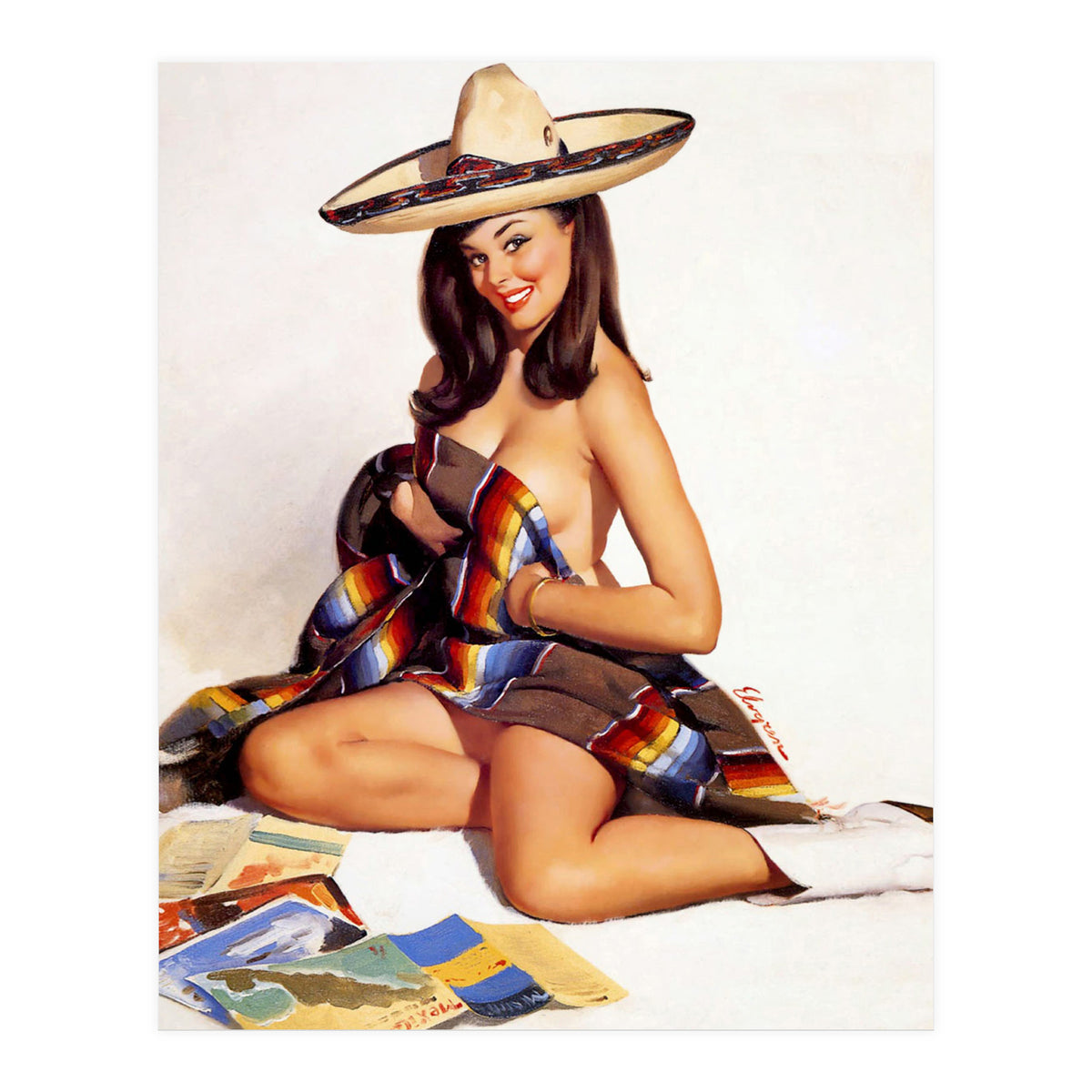 Sexy Pinup Mexican Girl (Print Only)
