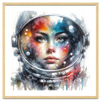 Watercolor Woman Astronaut