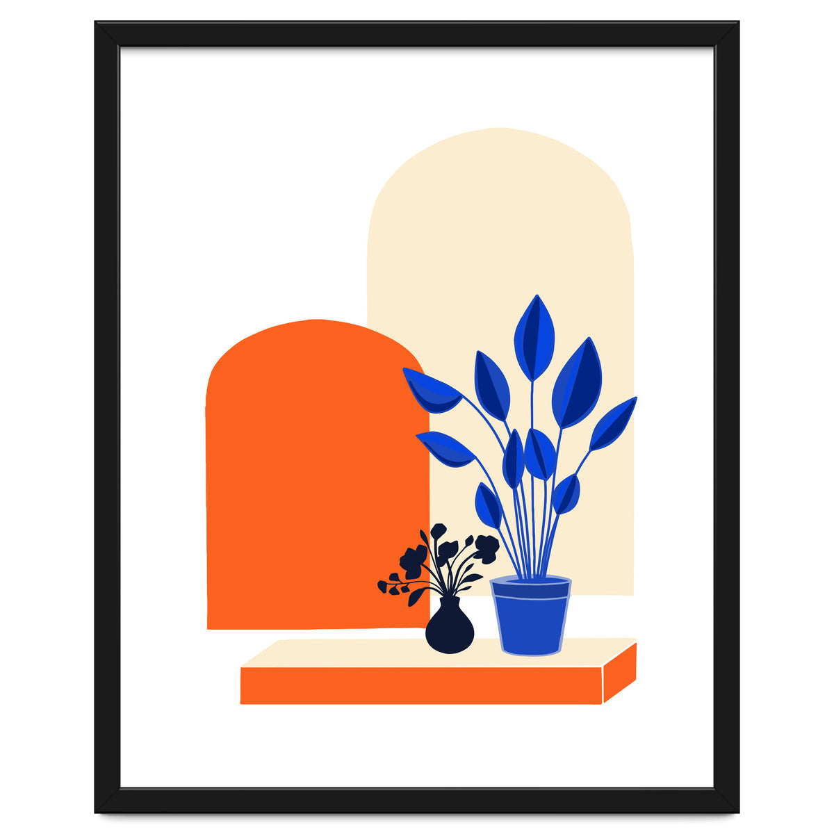 Bohemian Window Seat, Abstract Minimal Architecture, Eclectic Shapes Botanical House Plants