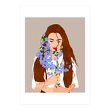 The Becoming, Nature Plants Bohemian Woman, Botanical Modern Mindful Self Care Self Love Positivity (Print Only) thumbnail