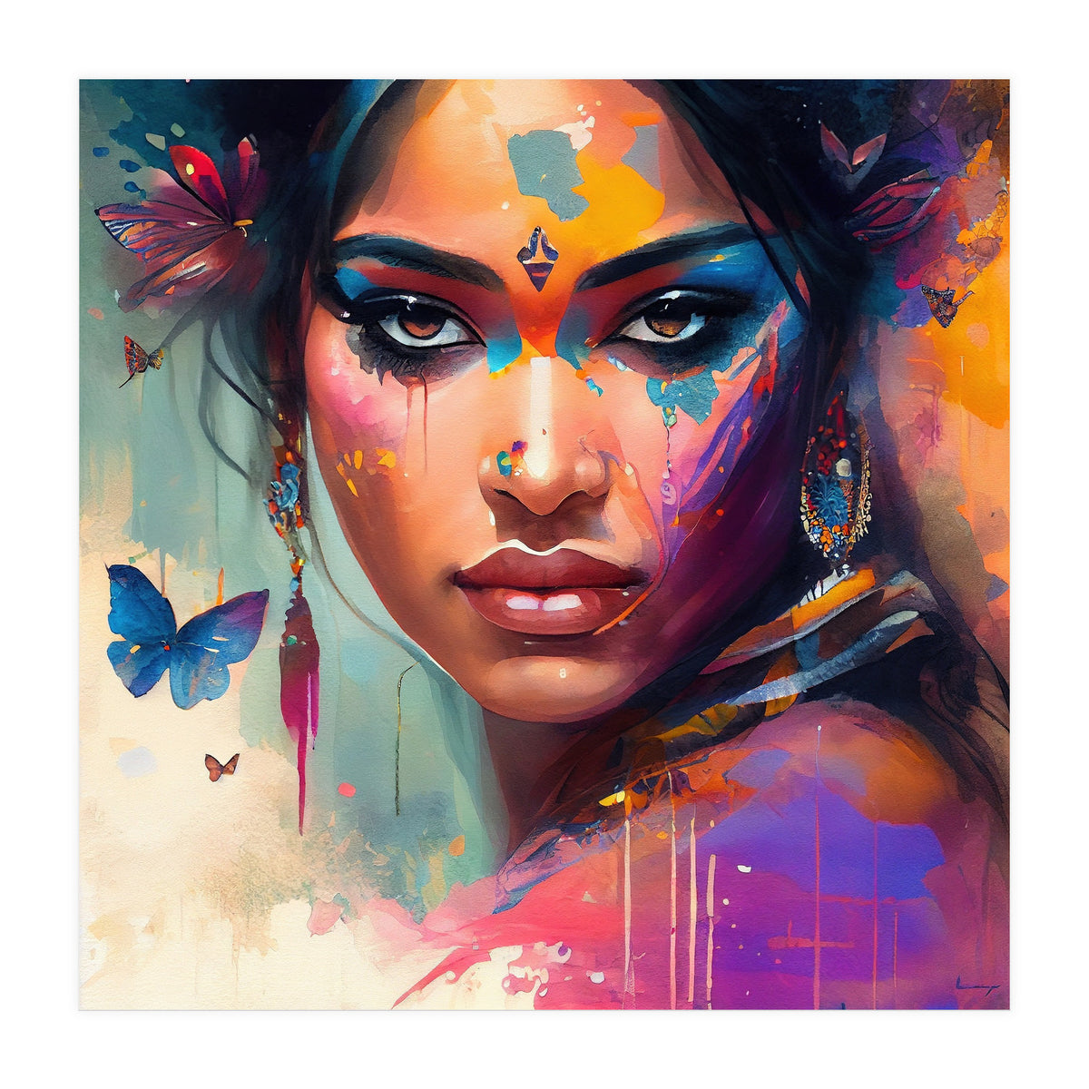 Butterfly Aura Hindu Portrait (Print Only)