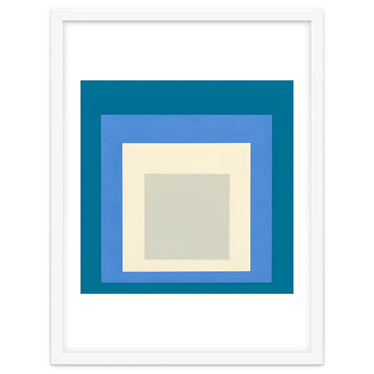 JOSEF ALBERS - HOMAGE TO THE SQUARE: BLUE WHITE GREY