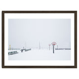 Snow-covered Basketball court and side bench thumbnail