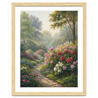 Sunlit Spring Garden Path Oil Painting