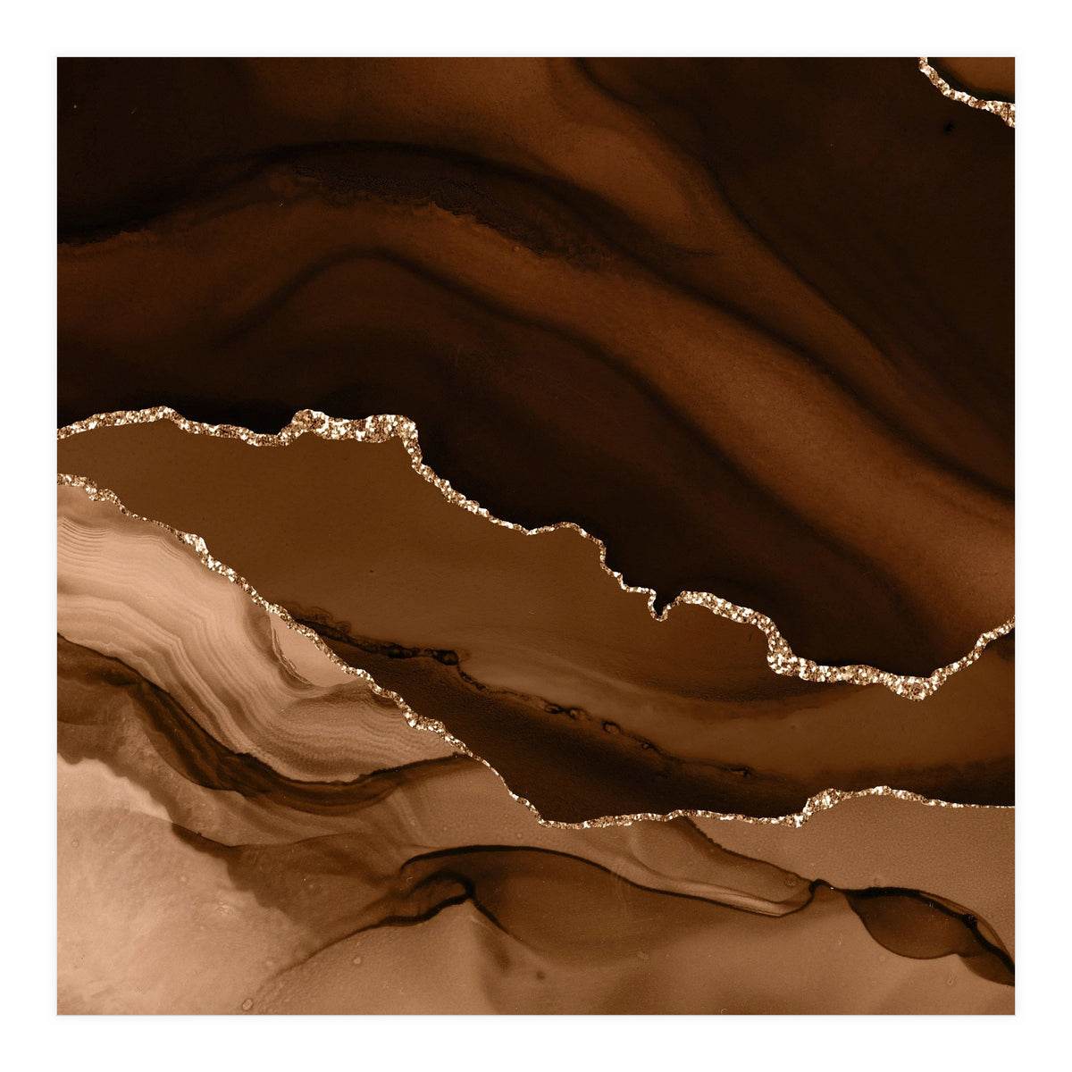 Brown & Gold Agate Texture 12 (Print Only)