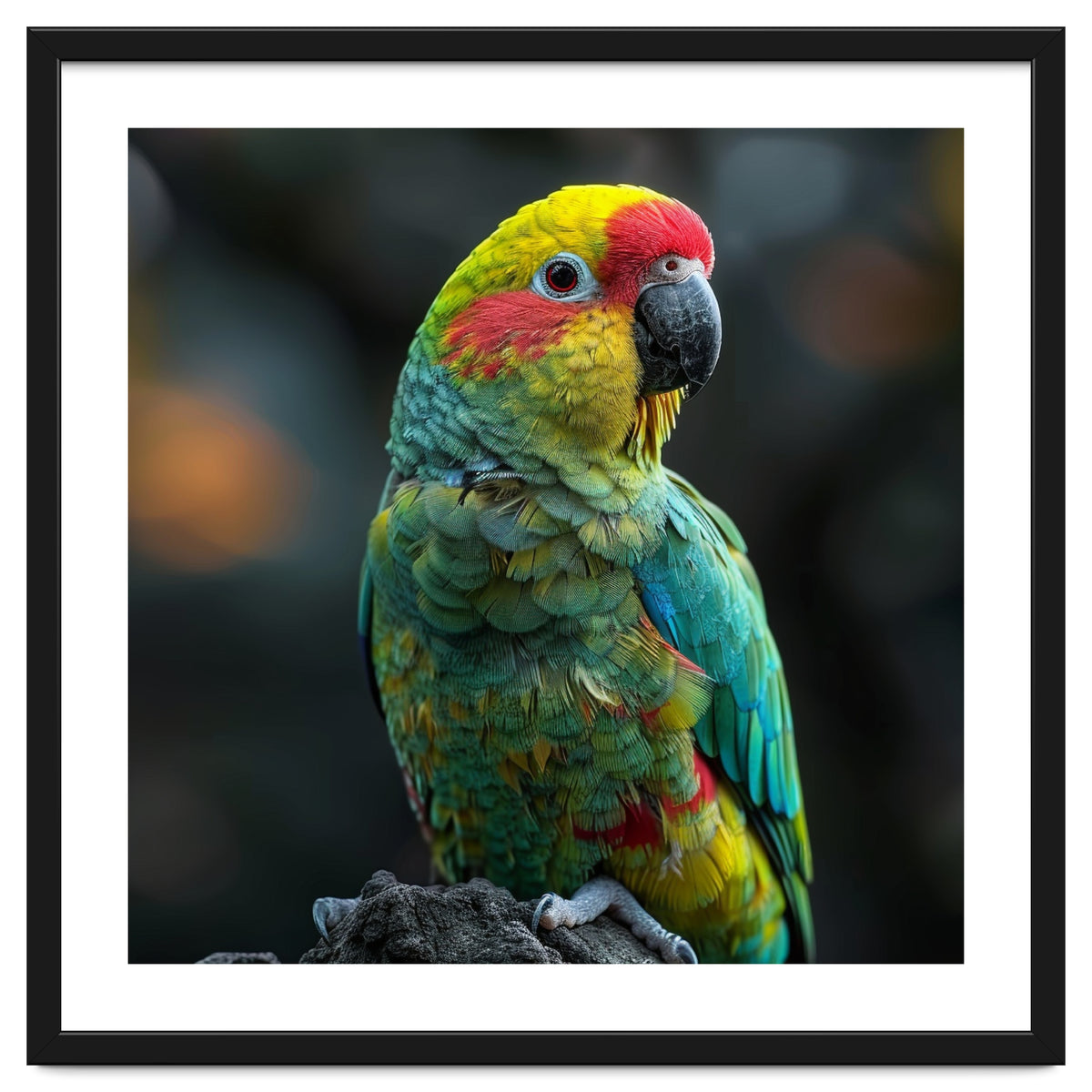 Vibrant Amazon Parrot Perched On A Branch