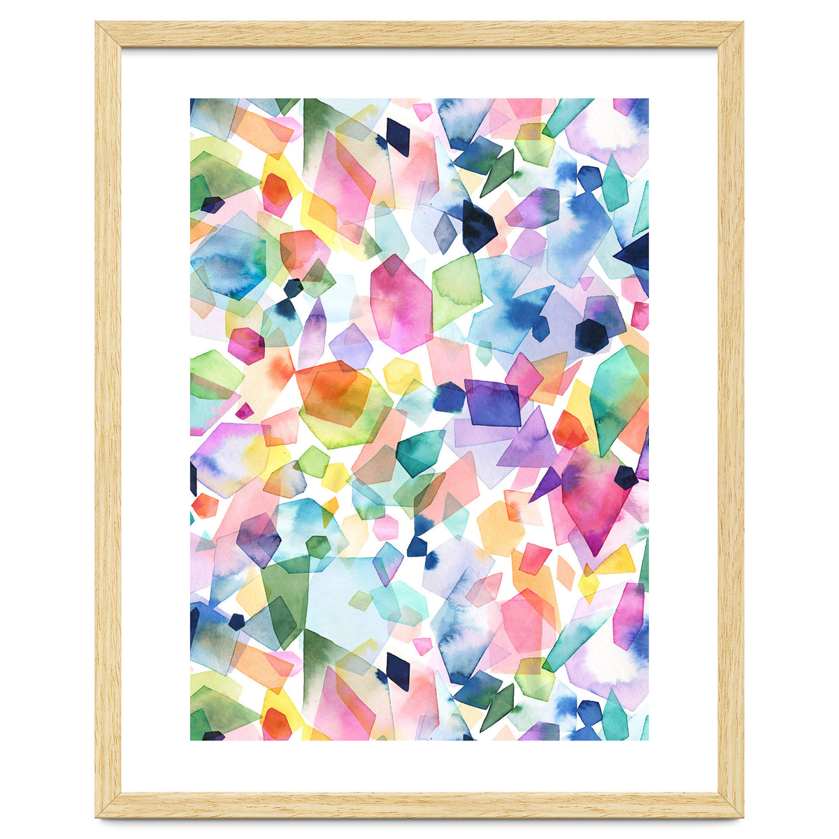 Colorful Watercolor Crystals and Gems