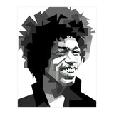 Jimi Hendrix Rock And Blues Music Black White (Print Only) thumbnail