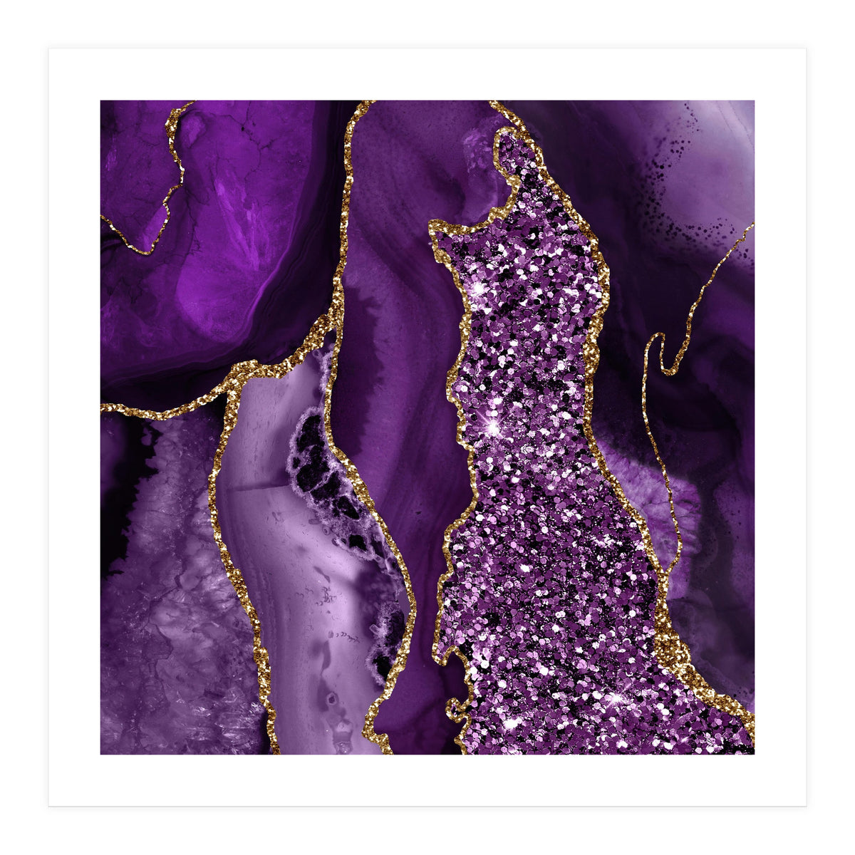 Agate Glitter Ocean Texture 04  (Print Only)