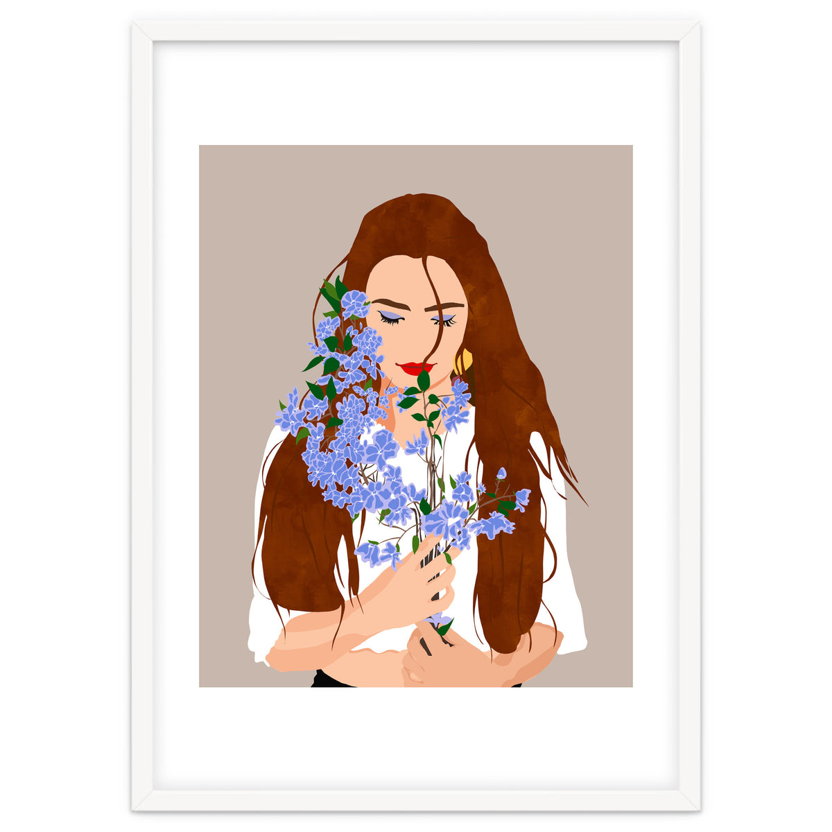 The Becoming, Nature Plants Bohemian Woman, Botanical Modern Mindful Self Care Self Love Positivity