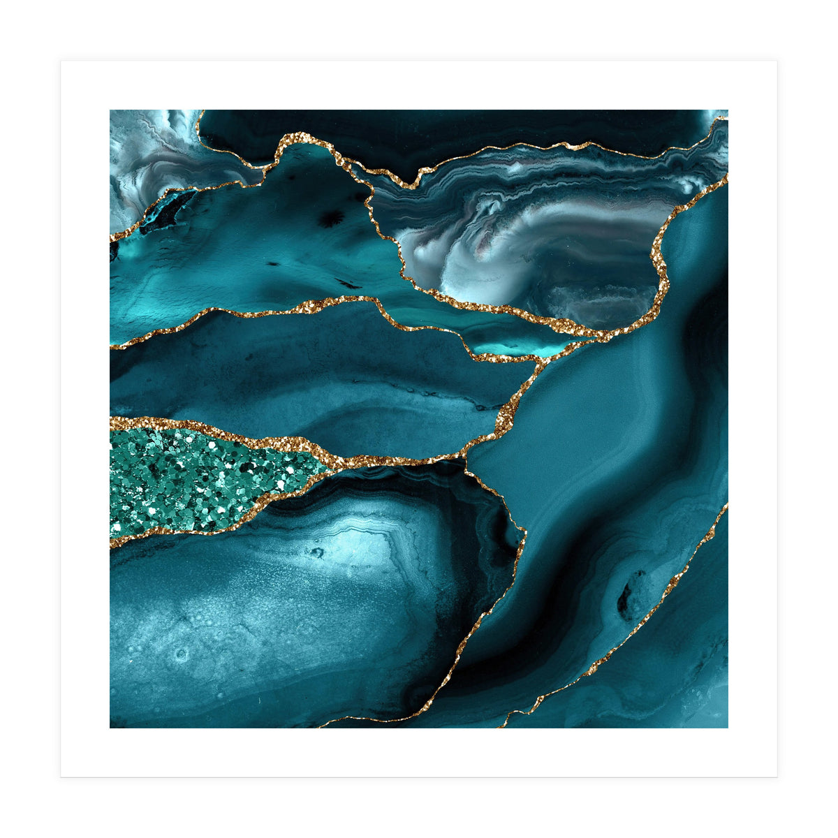 Agate Glitter Ocean Texture 10  (Print Only)