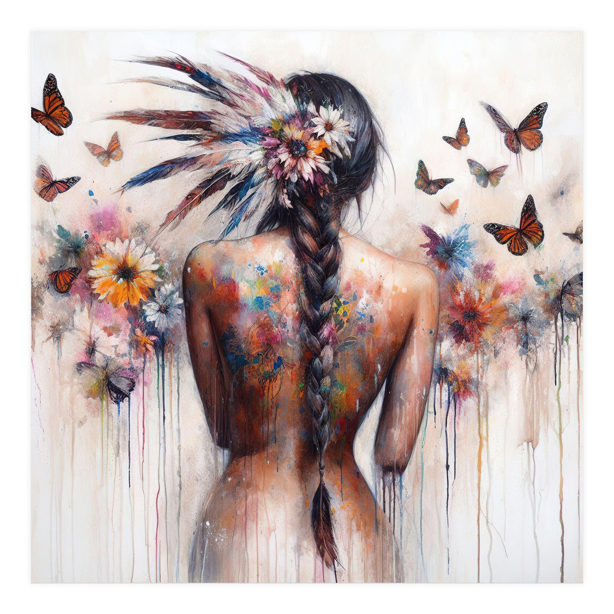 Butterfly Braid Elegance (Print Only)