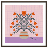 Tulips in a vase - orange and violet thumbnail