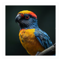 Close Up Colorful Parrot Perched On A Branch (Print Only)