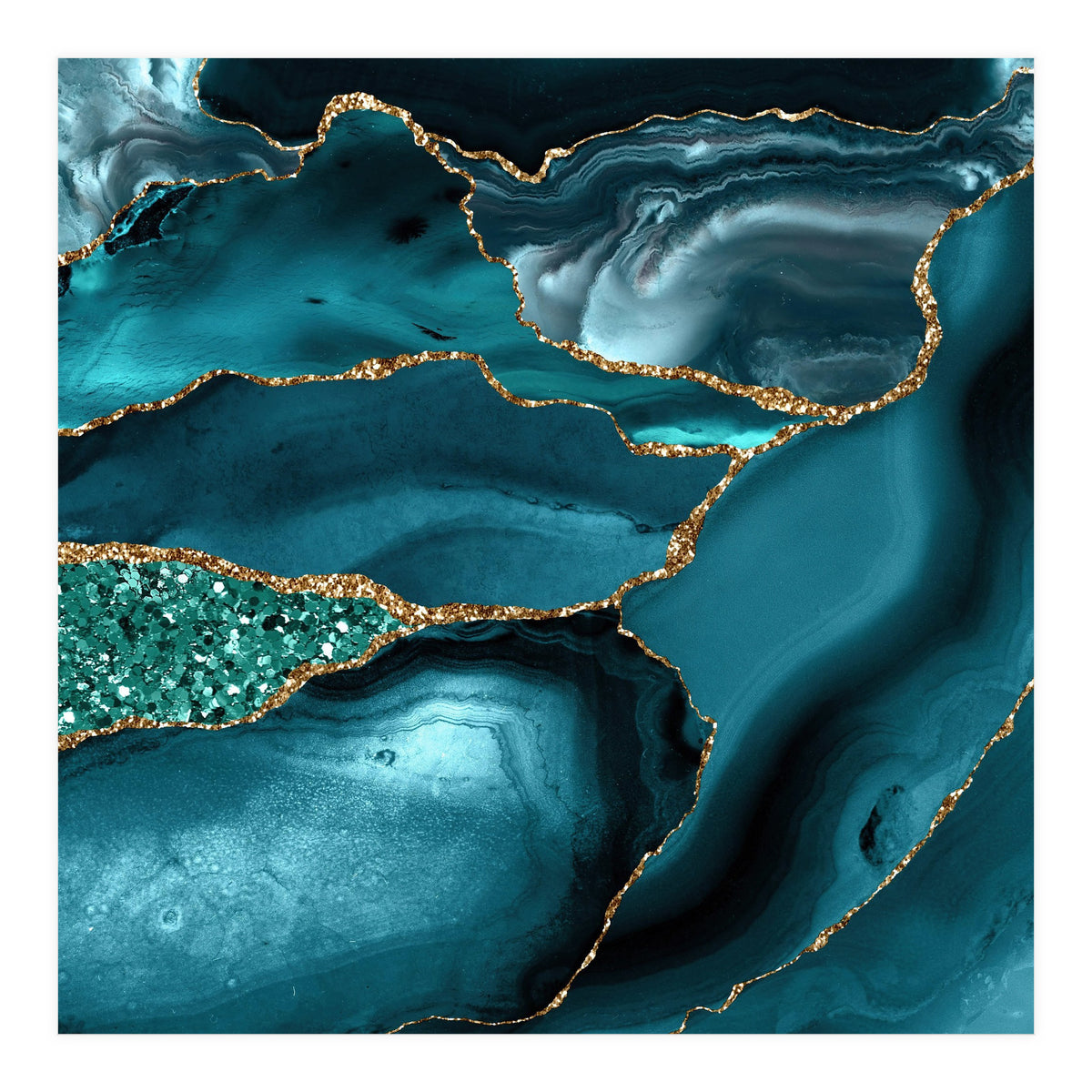 Agate Glitter Ocean Texture 10  (Print Only)