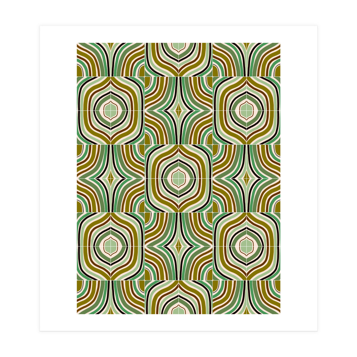 Jade Retro Rainbow Tiles (Print Only)