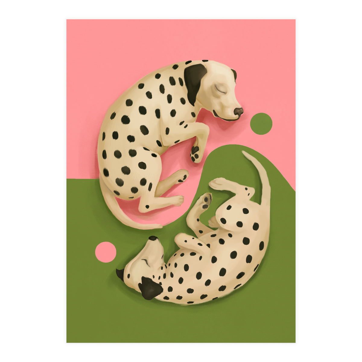 Yin And Yang Dalmatians (Print Only)