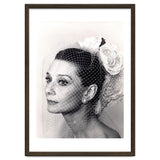 Audrey Hepburn with Veil, Classic Hollywood Glamour Photography, Black and White Icon Portrait thumbnail