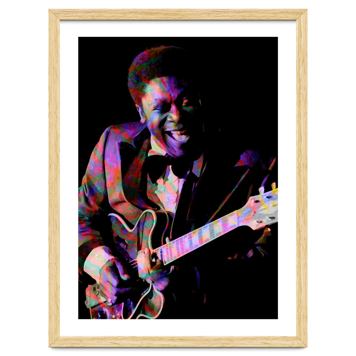 BB King. King Blues Guitarist. Blues Musician Legend Colorful