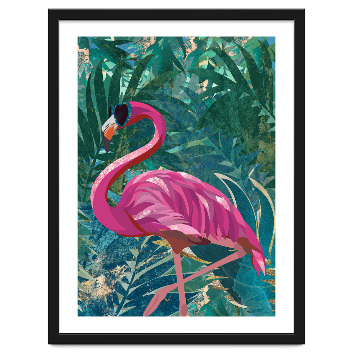 Flamingo in the jungle