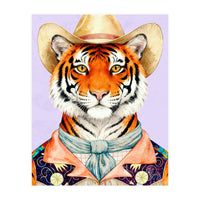 Tiger Portrait in Hat Wild Cowboy Fashion  (Print Only)