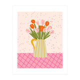 Tulips in a vase - pink and orange (Print Only) thumbnail