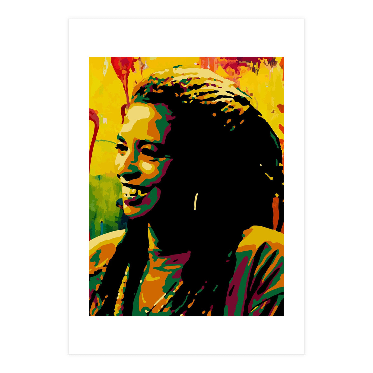 Angela Davis Colorful abstract Art (Print Only)