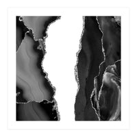 Black & Silver Agate Texture 07 (Print Only)