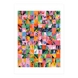 Life On A Checkboard, Abstract Maximalism Eclectic Painting, Bohemian Pop Of Color Illustration (Print Only) thumbnail